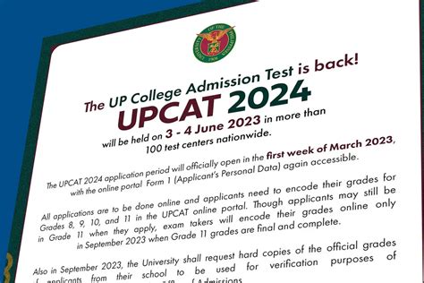 UPCAT resumes in June, application opens March .